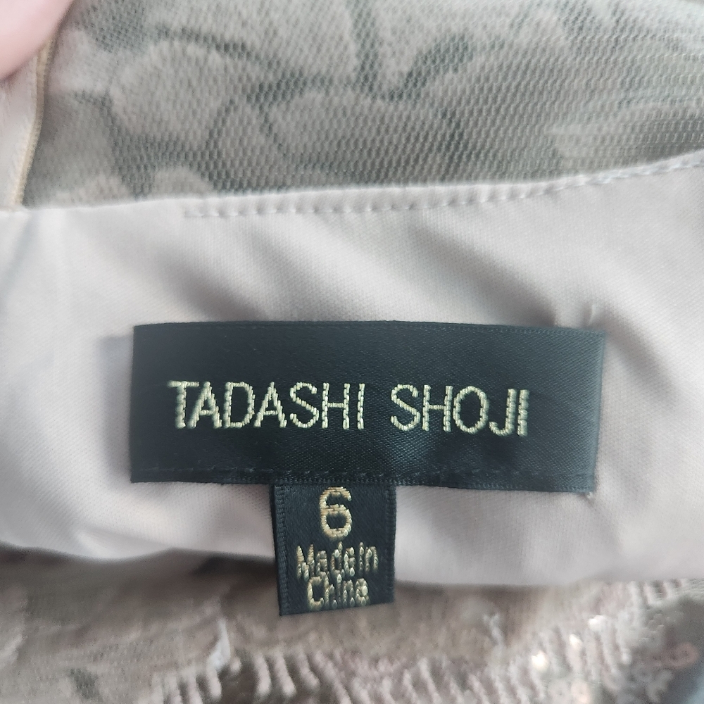 Tadashi Shoji Sequin Lace Midi Dress - Picture 9 of 9